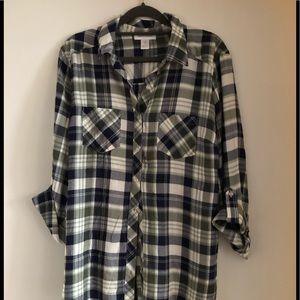 Motherhood Maternity flannel blouse